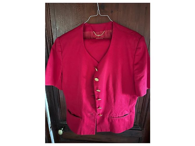 Tailleur de marca Céline de manga curta num vermelho vibrante! - vista 7