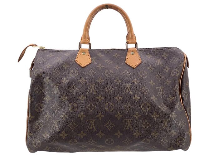 Louis Vuitton Bolsa Duffle Speedy 35 em Canvas Monogram Vintage M41524 Marrom - vista 3