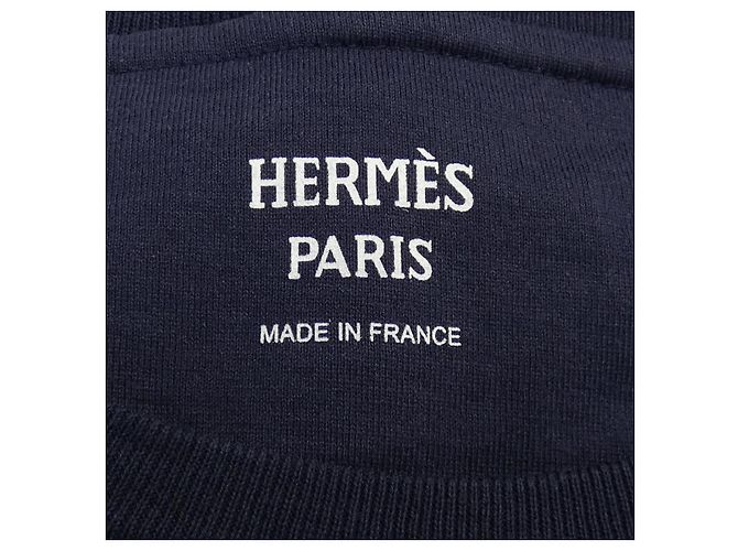 Hermès Camiseta de algodón Hermes CANOE/CARTOUCHE Azul Azul marino - vista 4
