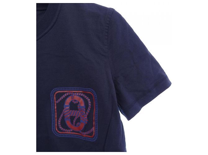 Hermès Camiseta de algodón Hermes CANOE/CARTOUCHE Azul Azul marino - vista 6