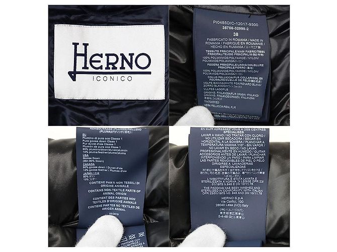 Autre Marque Abrigo de plumón Herno ICONICO 100% Nylon Azul Azul marino - vista 9