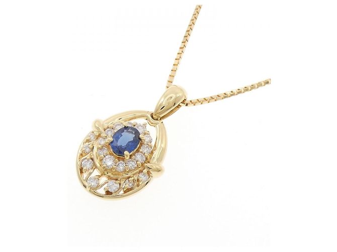 Autre Marque Collana in zaffiro e diamanti Au750 D'oro - vista 3