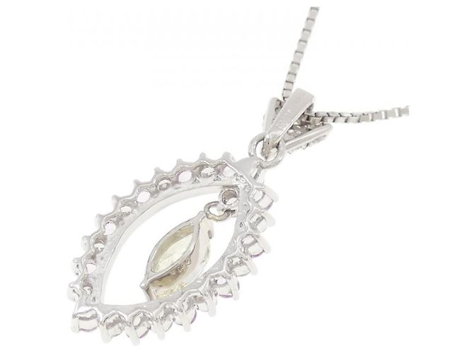 Autre Marque Collana in Zaffiro e Diamante Pt900 Pt850 Argento - vista 4