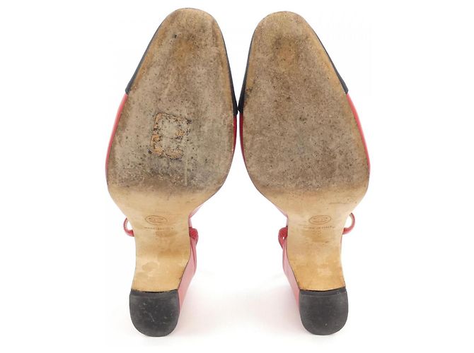 Timeless Chanel Slingback Lederschuhe Rot - Ansicht 4