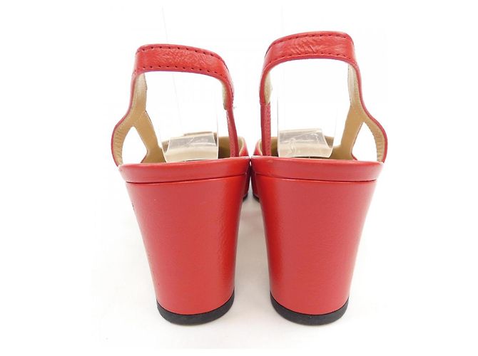 Timeless Chanel Slingback Lederschuhe Rot - Ansicht 5