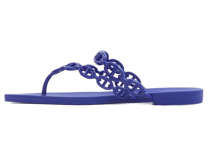Sandálias Hermès 241051Z Thermopolyurethane 36 Azul Azul marinho - vista 2