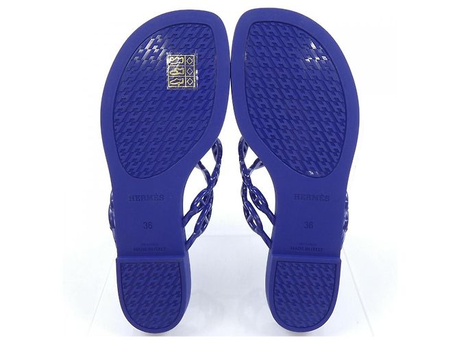 Sandálias Hermès 241051Z Thermopolyurethane 36 Azul Azul marinho - vista 4