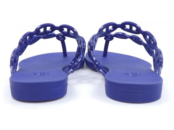 Sandálias Hermès 241051Z Thermopolyurethane 36 Azul Azul marinho - vista 5