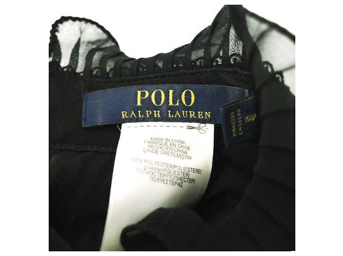 Polo Ralph Lauren Plissee-Georgette-Kleid aus Polyester Schwarz - Ansicht 4