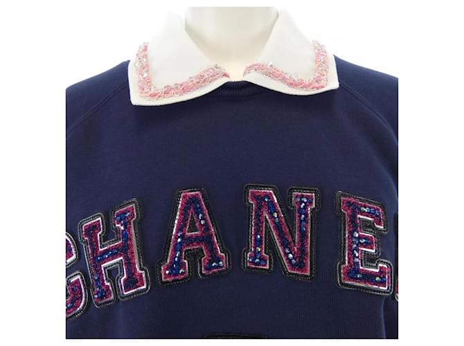 Timeless Chanel Sweatshirt aus Baumwolle Blau Marineblau - Ansicht 6