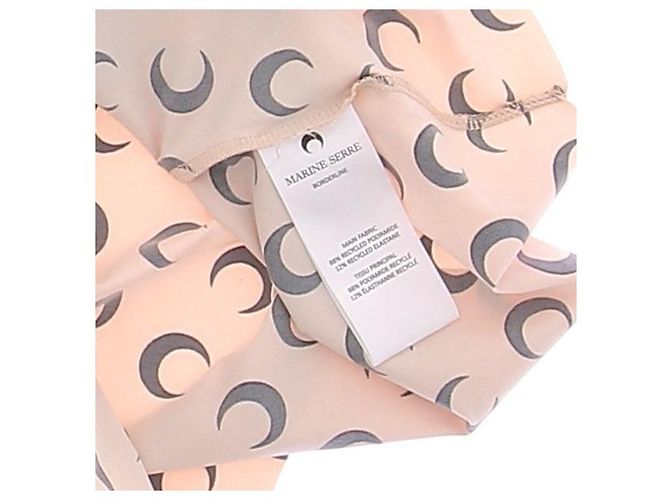 Marine Serre Top beige con lunas negras - vista 6