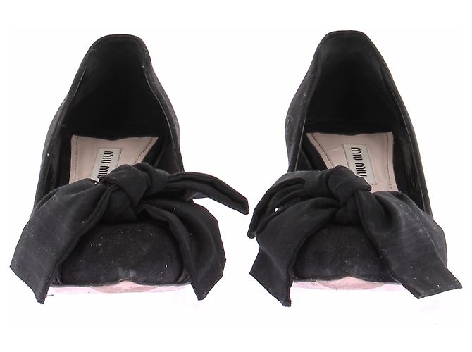 Décolleté Miu Miu in scamosciato nero - vista 3