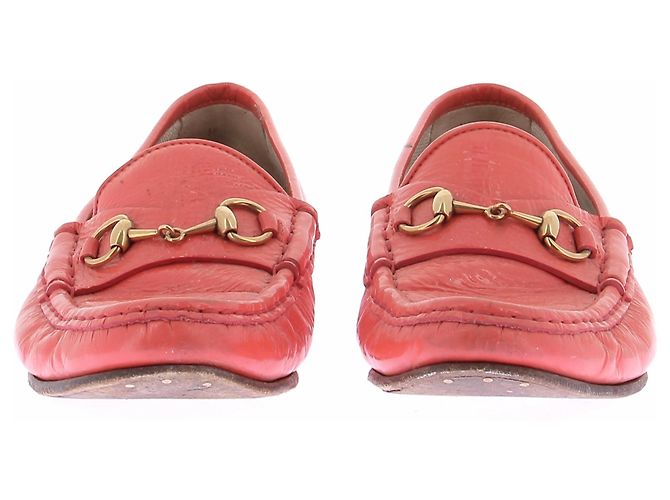 Mocasines Gucci de piel coral 37 Rosa - vista 3