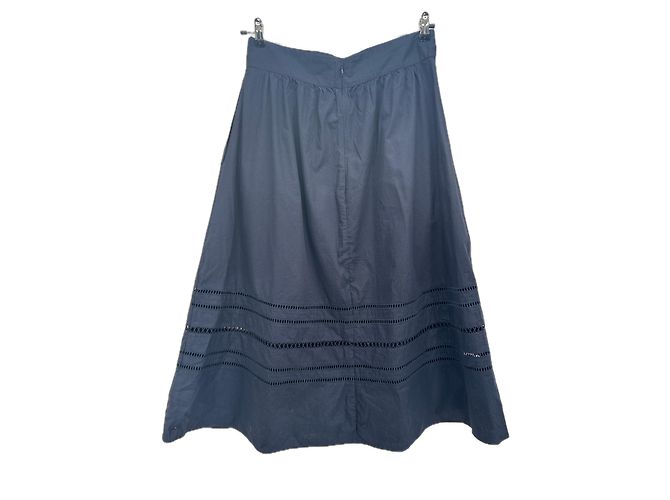 Autre Marque Falda de algodón azul marino Sezane Holiday - vista 2
