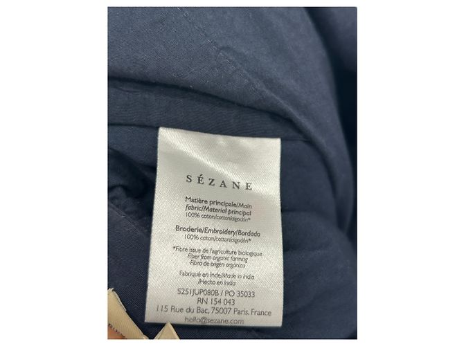 Autre Marque Falda de algodón azul marino Sezane Holiday - vista 4
