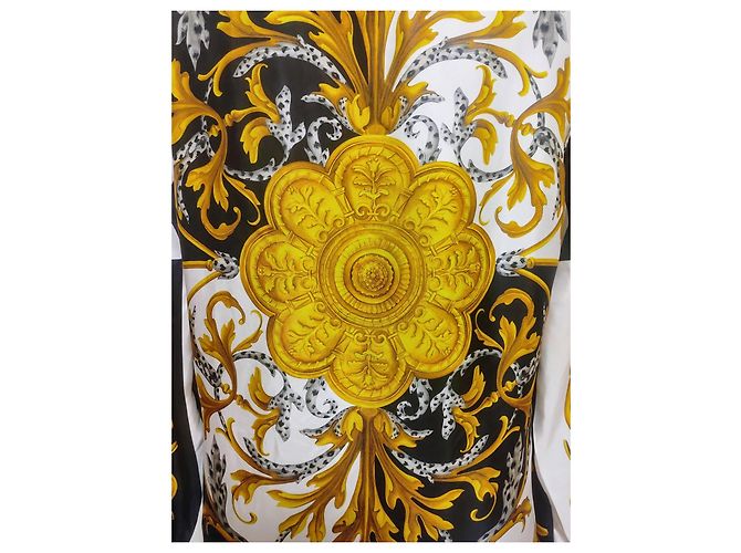 Versace Seidentwill-Hemd mit Barock-Print - Schwarz, Weiß, Gold Mehrfarben - Ansicht 6