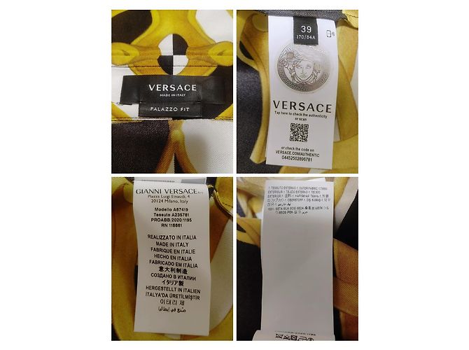 Versace Seidentwill-Hemd mit Barock-Print - Schwarz, Weiß, Gold Mehrfarben - Ansicht 9
