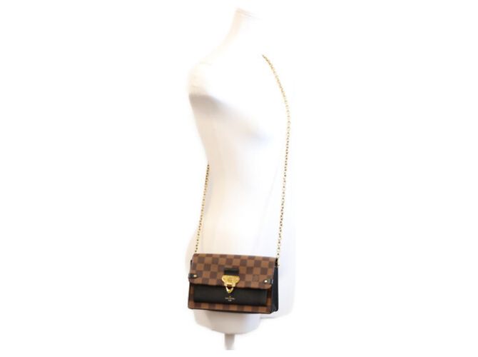 Borsa a Spalla Louis Vuitton Damier Portefeuille Vavin Marrone Nero - vista 12