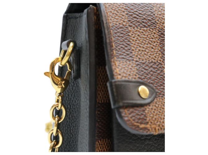 Borsa a Spalla Louis Vuitton Damier Portefeuille Vavin Marrone Nero - vista 7