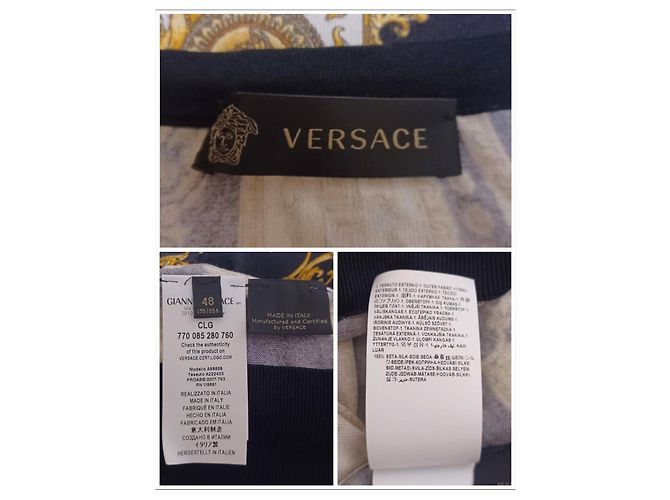 Suéter de seda Versace Baroque Estampa Medusa - Preto e Dourado - vista 9