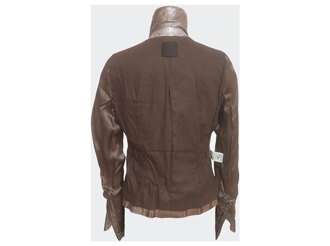 Chaqueta de piel Pinko Metidrio Castaño Dorado Bronce - vista 6