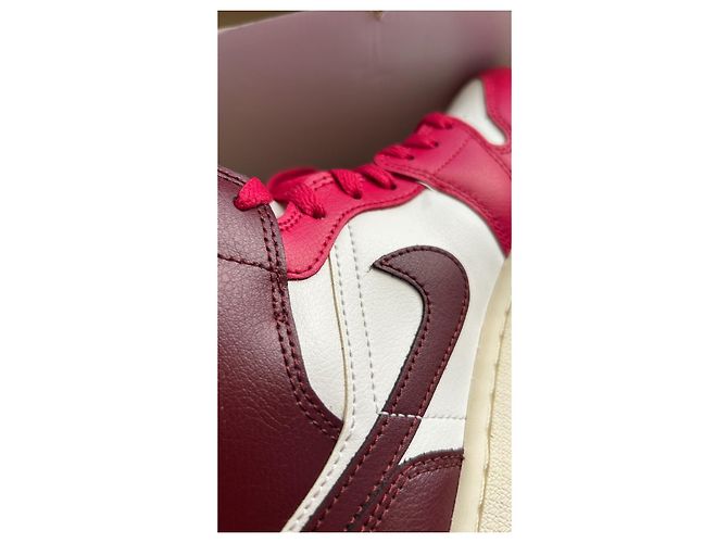 Nike Air Jordan 1 Mid Donna Bianco Rosso - vista 10