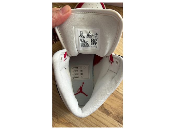 Nike Air Jordan 1 Mid Donna Bianco Rosso - vista 8