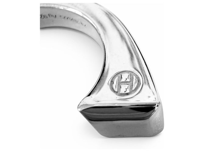 Hermès Hermes Clou de Forge Silver Band Ring Silvery - view 5