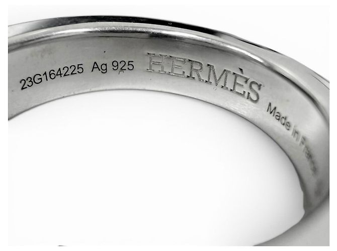 Hermès Hermes Clou de Forge Silver Band Ring Silvery - view 6