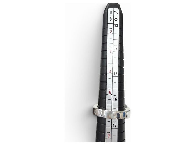 Hermès Hermes Clou de Forge Silver Band Ring Silvery - view 9