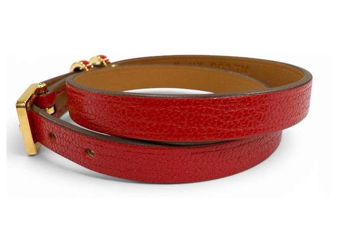 Hermès Pulseira Pop H Double Tour em couro HERMES Vermelho - vista 3