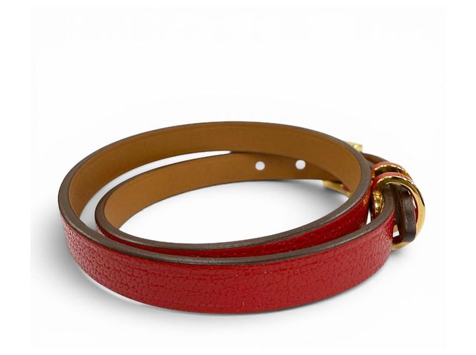Hermès Pulseira Pop H Double Tour em couro HERMES Vermelho - vista 5