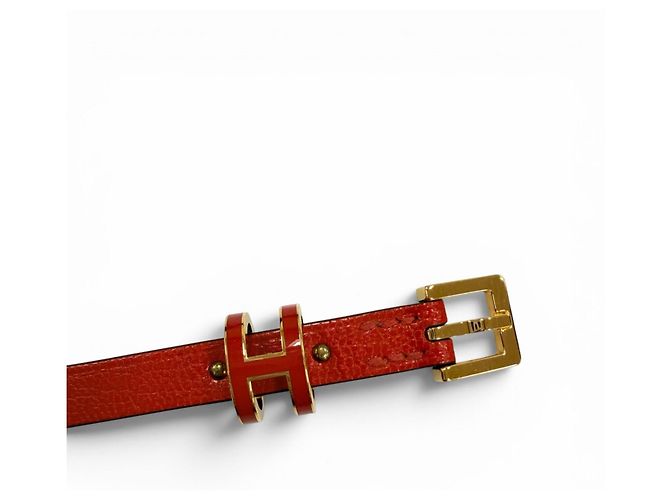 Hermès Pulseira Pop H Double Tour em couro HERMES Vermelho - vista 7