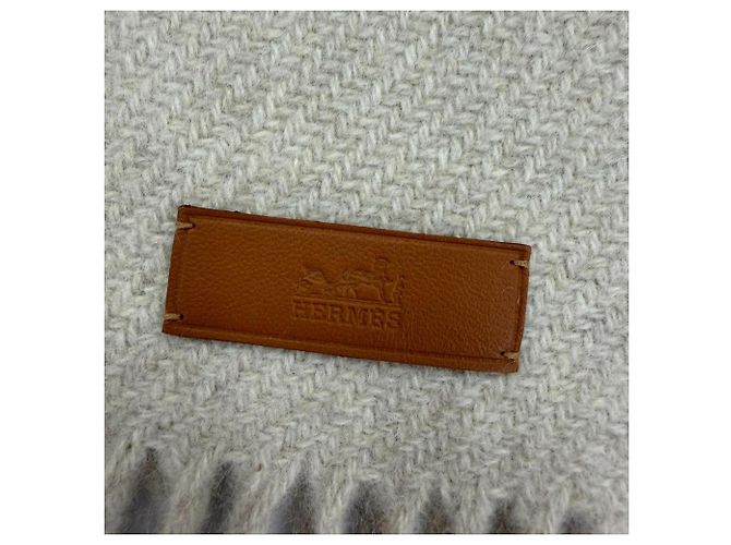 Hermès Sciarpa in cashmere e pelle di agnello arancione Hermes - vista 4