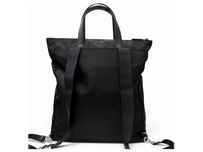 Borsa Tote Prada 2VG098 in pelle Saffiano e Re-Nylon Nero - vista 4