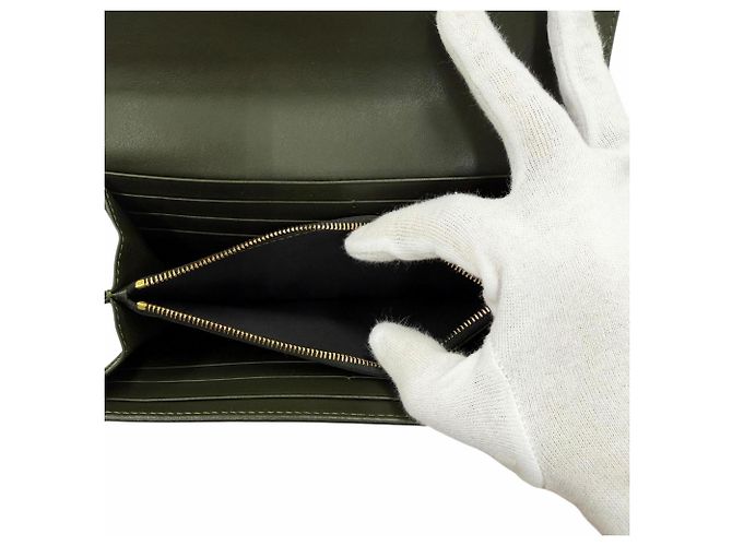 Fendi Peekaboo Lederlanger Geldbeutel Dunkelgrün - Ansicht 7