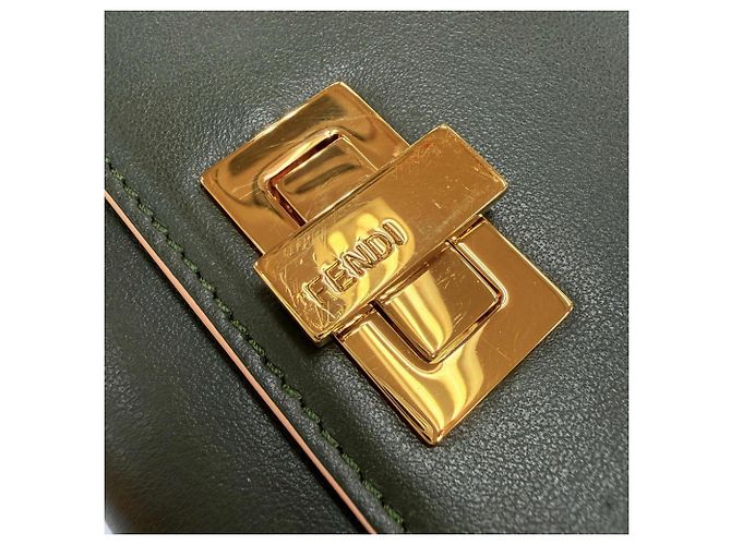 Fendi Peekaboo Lederlanger Geldbeutel Dunkelgrün - Ansicht 8