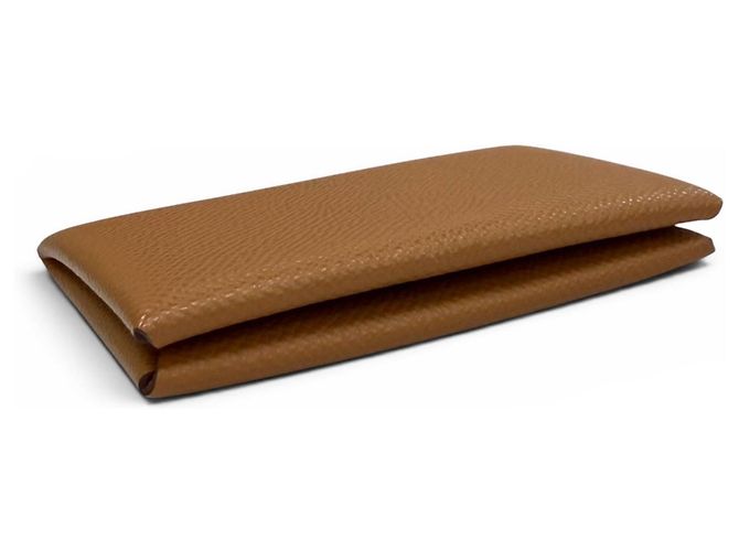 Hermès Tarjetero Calvi en cuero Epsom dorado Hermes - vista 4