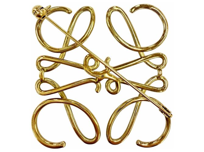 Spilla con logo Anagram Loewe D'oro - vista 2