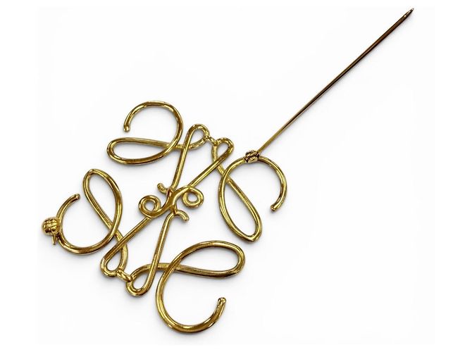 Spilla con logo Anagram Loewe D'oro - vista 4