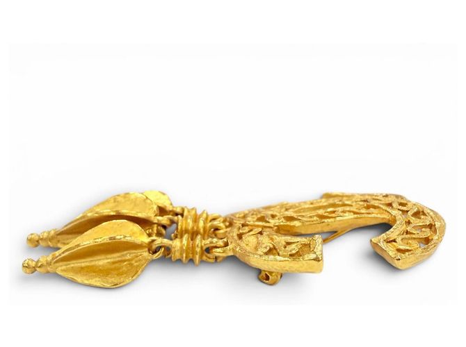 Broche Chanel Vintage 95A Coco Mark Dorado - vista 3