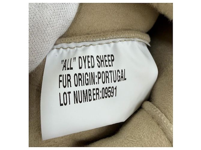 Borsa a tracolla in pelle di pecora beige Prada - vista 15