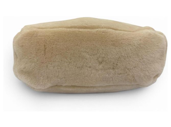 Borsa a tracolla in pelle di pecora beige Prada - vista 4