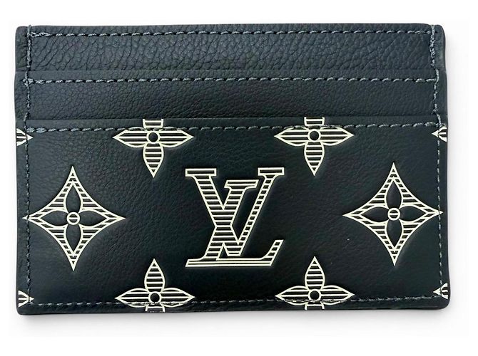 Louis Vuitton Navy Blue Monogram Shadow Card Case - view 2