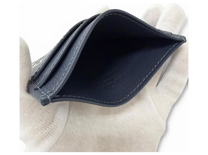 Louis Vuitton Navy Blue Monogram Shadow Card Case - view 3
