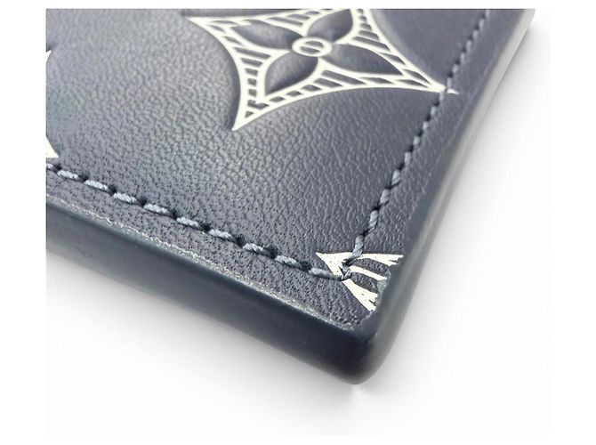 Louis Vuitton Navy Blue Monogram Shadow Card Case - view 5