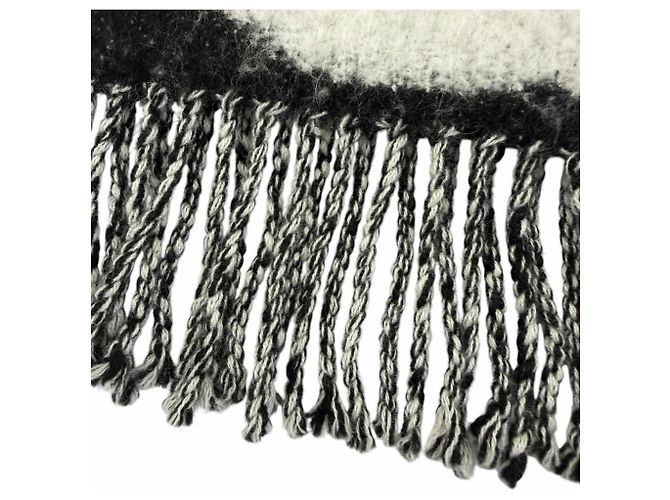 Stola Chanel in misto cashmere e seta Nero Bianco - vista 7