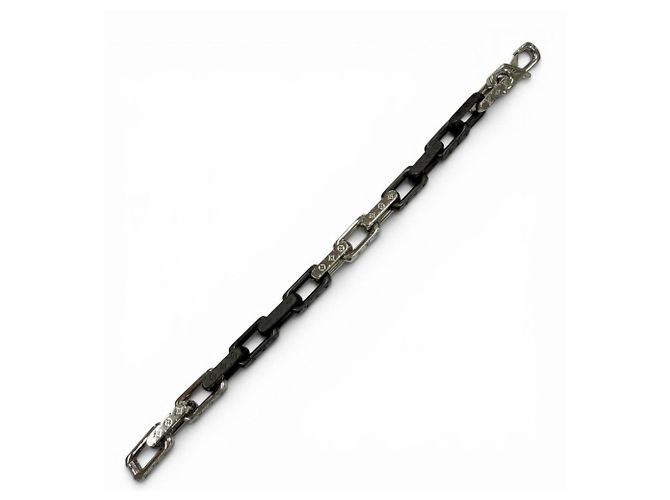 Louis Vuitton Monogram Chain Armband Schwarz Silber - Ansicht 2