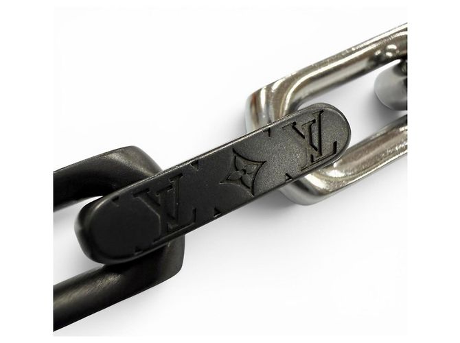 Louis Vuitton Monogram Chain Armband Schwarz Silber - Ansicht 3