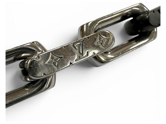 Louis Vuitton Monogram Chain Armband Schwarz Silber - Ansicht 4